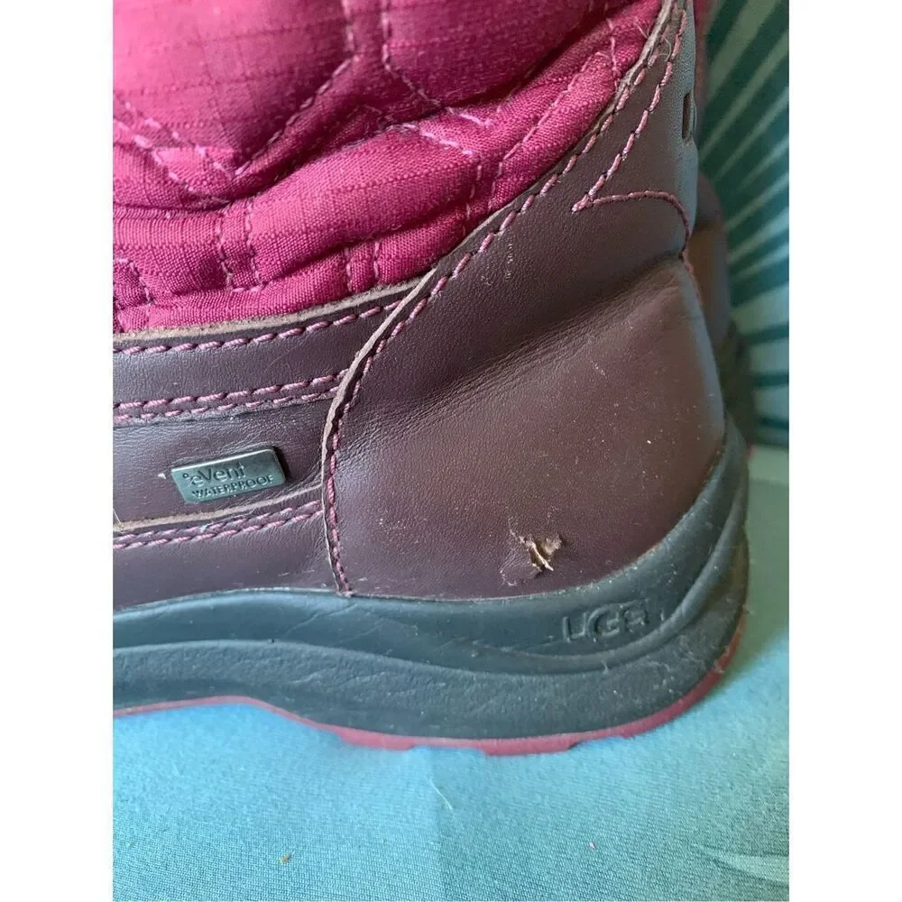 UGG Australia Lachlan Shearling Waterproof Cordovan Maroon Winter Snow Boots 8.5